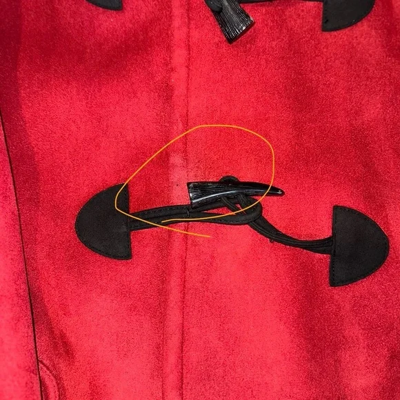 Ralph Lauren CHAPS Car Coat Women’s Faux Suede Red Hooded Cozy Jacket Size M - Picture 9 of 9